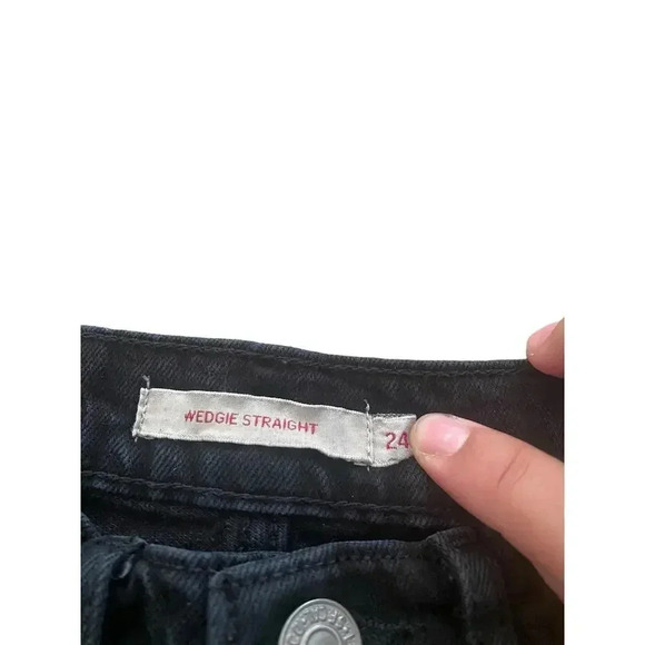 Levi's Premium Black Wedgie Straight 5-Pocket Design Pants Size 24 - Picture 10 of 10